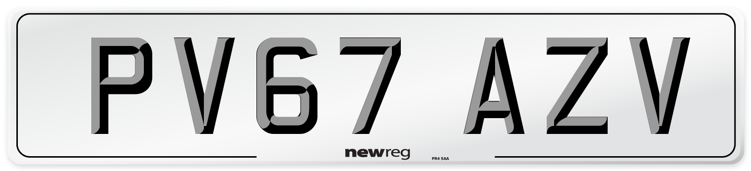 PV67 AZV Number Plate from New Reg